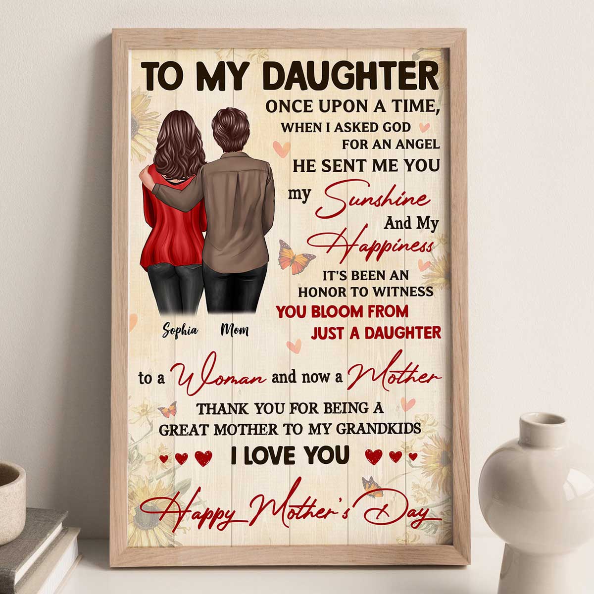 Watching You Be A Mom Happy Mother's Day From Mom Personalized Poster, Gift For Daughter