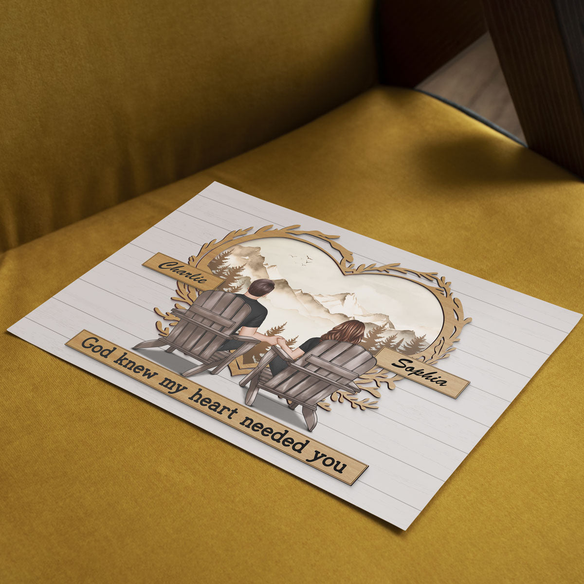Vintage Style Couple Sitting Personalized Poster