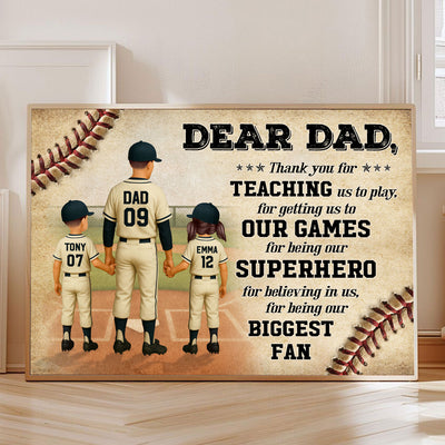 We Hit A Home Run Scoring You As Our Dad Baseball Dad Personalized Poster