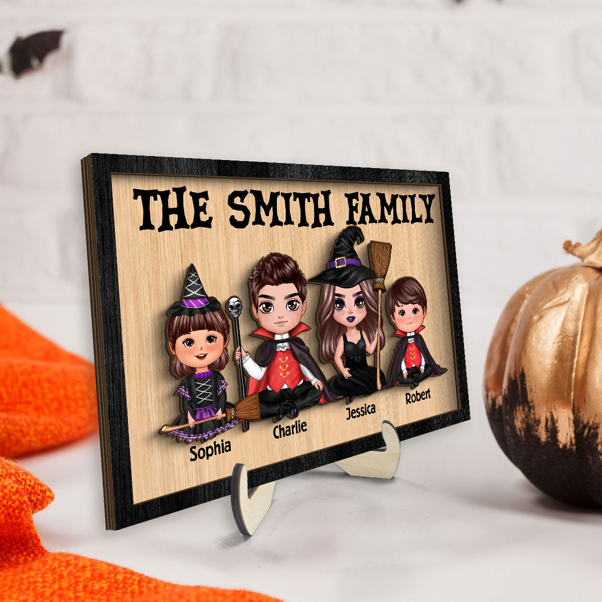 In This House Halloween Family Personalized 2-Layer Wooden Plaque, Halloween Decoration