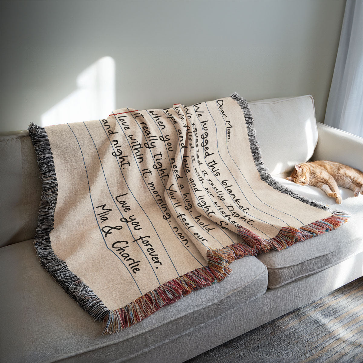 Letter To Mom Gift From Children Personalized Tapestry Woven Blanket