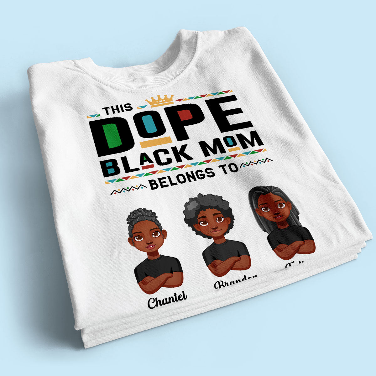 This Dope Black Mom Dad Belongs To Cute Vector Kids Personalized Shirt
