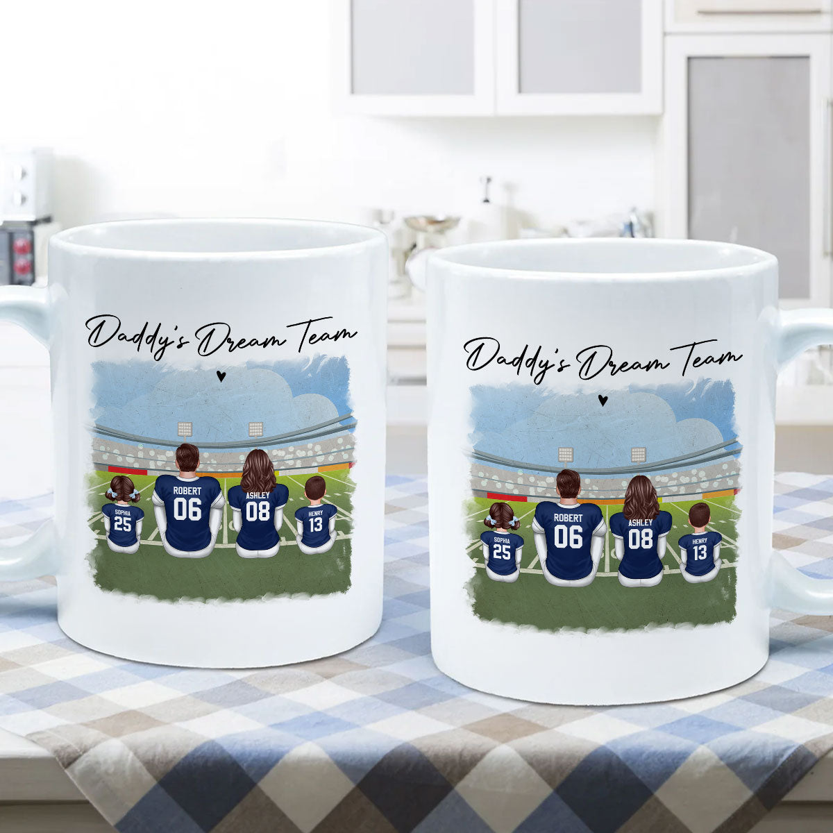 American Football Dad Team Family Personalized Mug