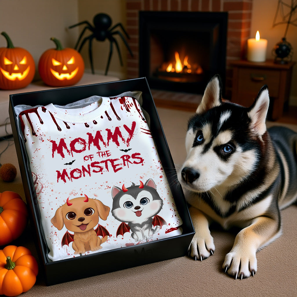 Halloween Mommy Daddy Of The Monsters Dogs Personalized Shirt, Halloween Costume For Dog Lovers, Dog Mom, Dog Dad