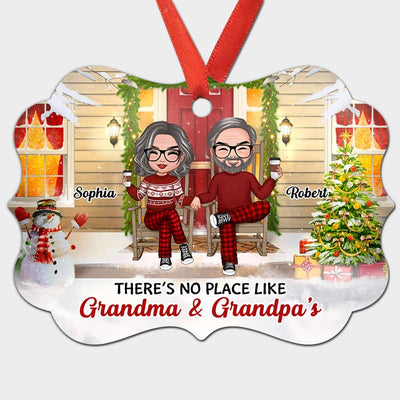 No Place Like Grandma Grandpa Grandparents Personalized Christmas Ornament