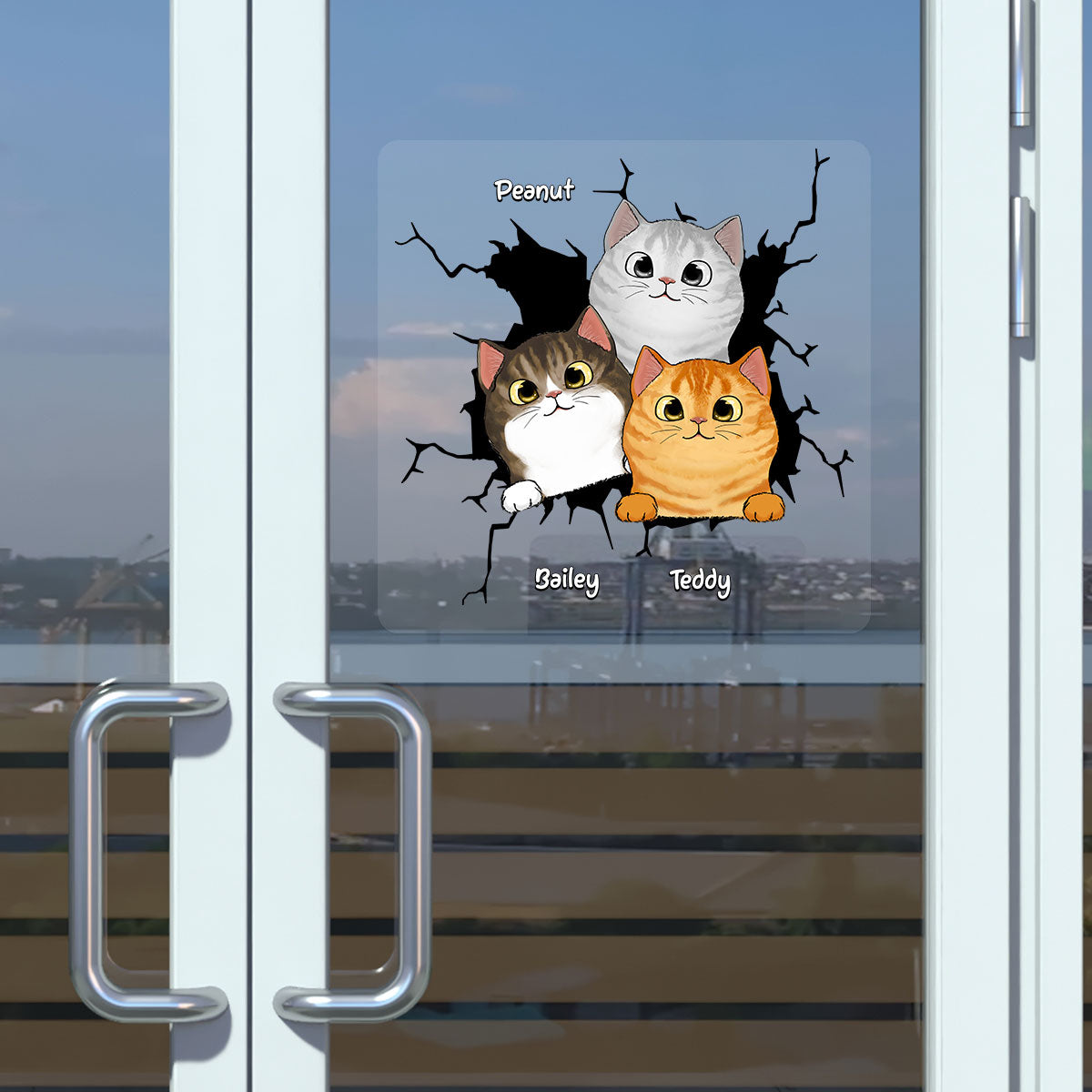 Peeking Cats Personalized Decal, Gift For Cat Lovers