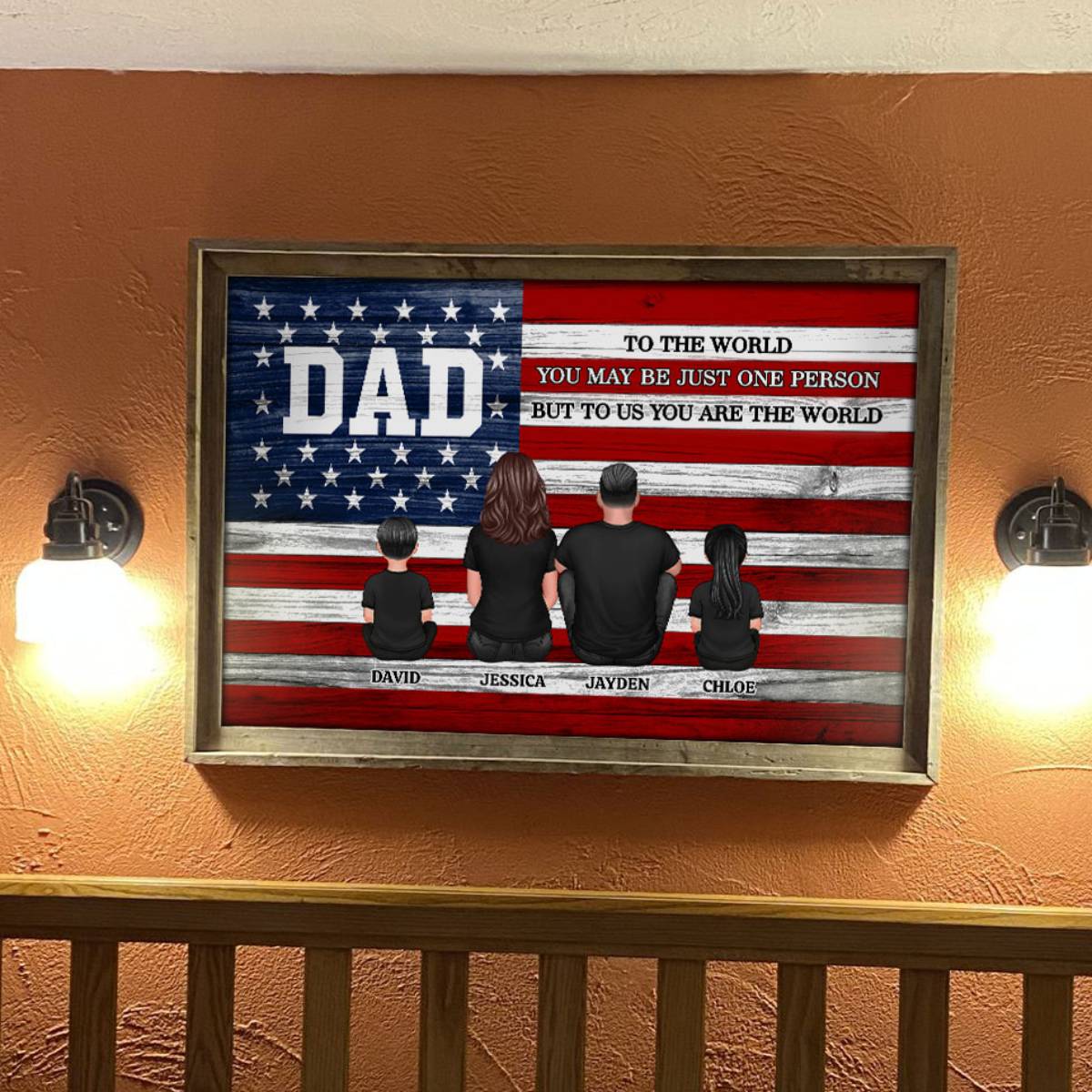 DAD GRANDPA You Are The World Nation Flag - Personalized Poster - Gift For Proud American Dad, Grandpa