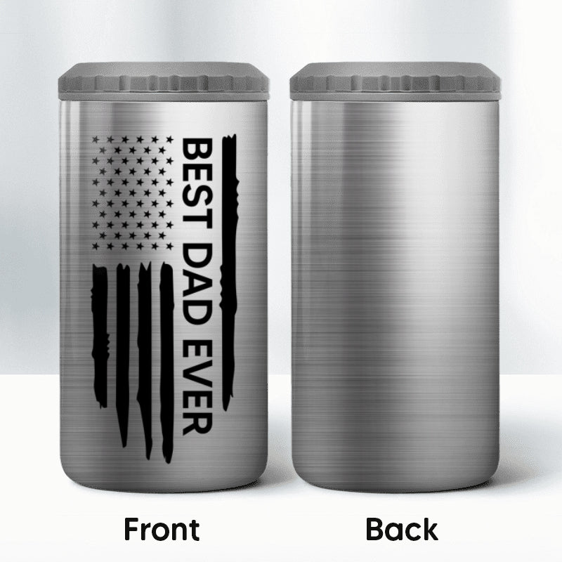 Best Dad Ever Nation Flag Photo Inserted Father‘s Day Gift Personalized 4 In 1 Can Cooler