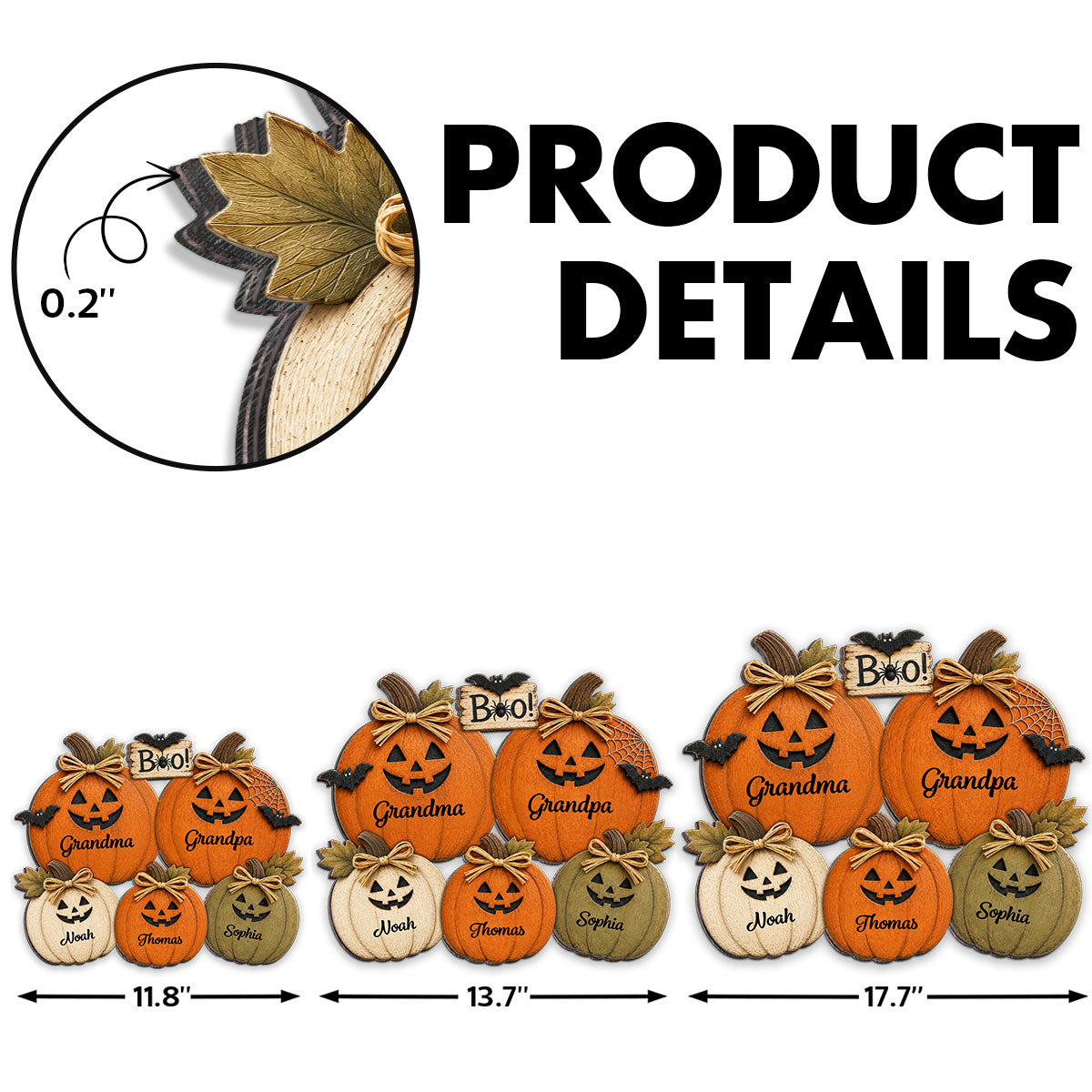 Trending Grandma Grandpa Halloween Pumpkins - Personalized Door Hanger - Fall Season Halloween Decor For Grandparents