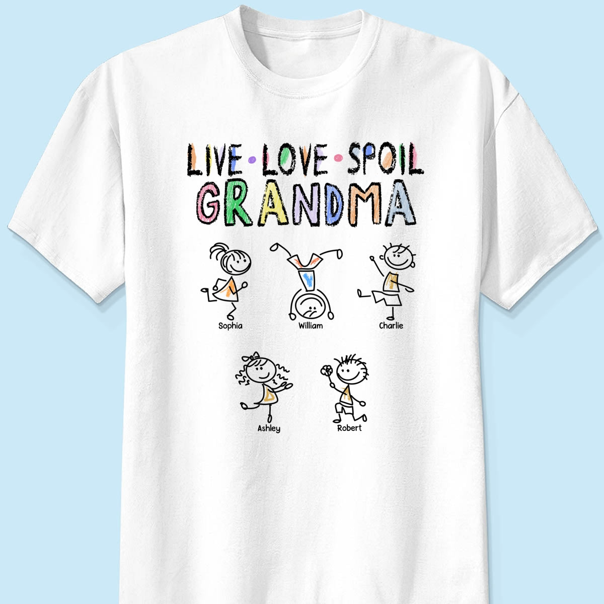Crayon Live Love Spoil Grandma Of Drawing Kids Personalized Shirt