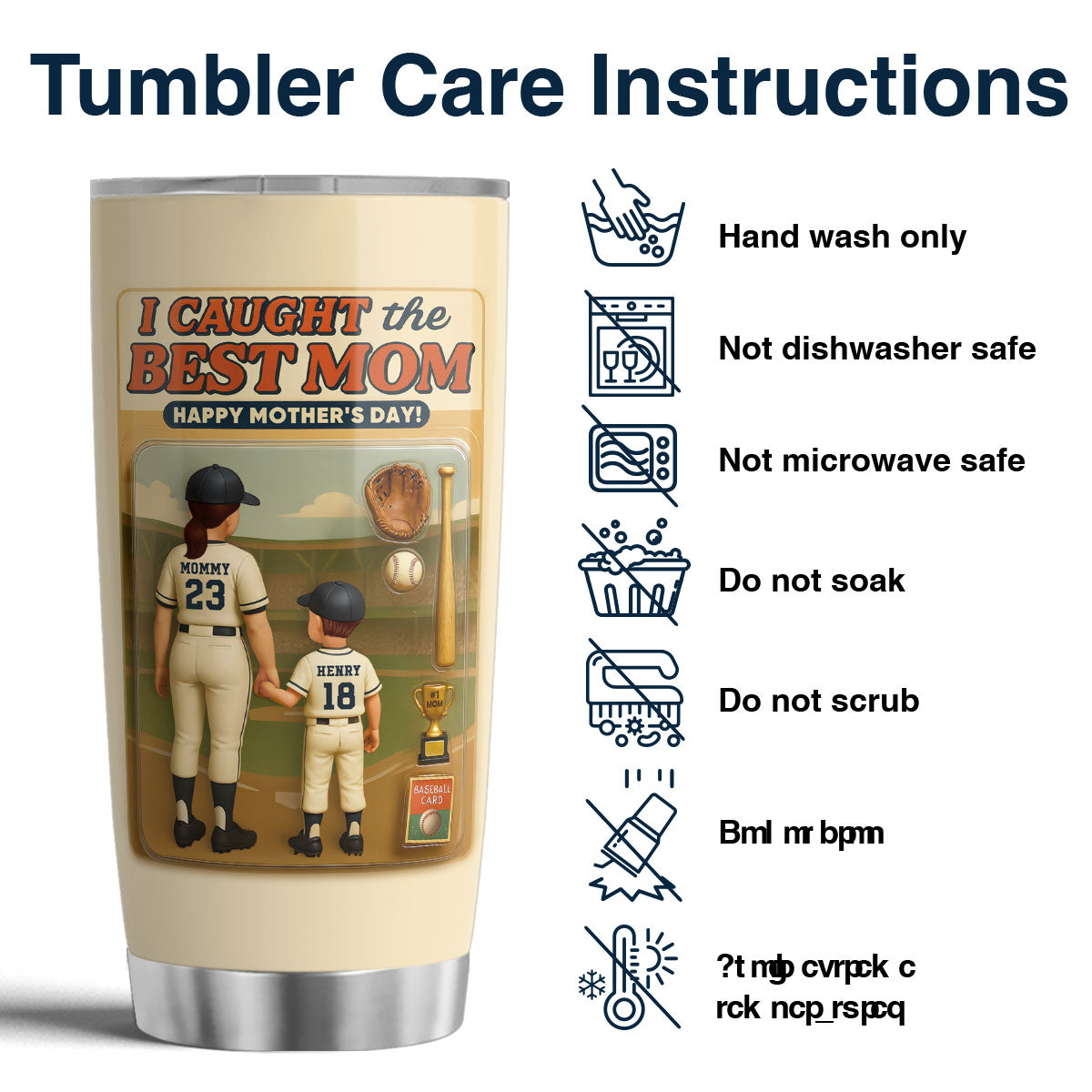 We Caught the Best Mom Baseball Custom Figure Personalized Tumbler, Gift for Mom, Gift for Wife