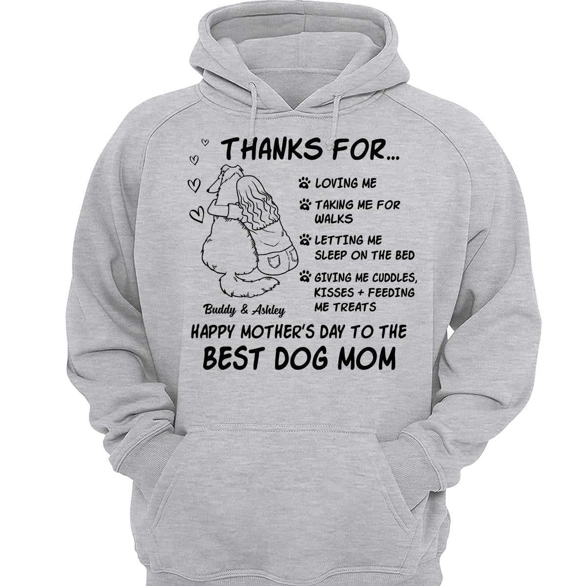 Happy Mother‘s Day To The Best Dog Mom Line Art Personalized Shirt