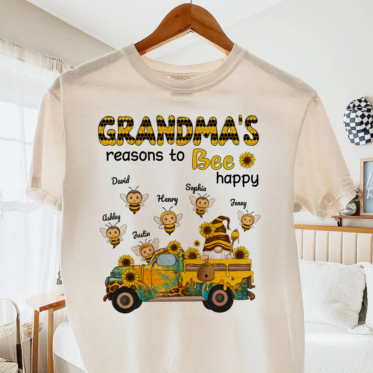 Gnome Grandma's Reasons to be Happy Personalized Sweatshirt, Cozy Fall Sweatshirt for Grandma