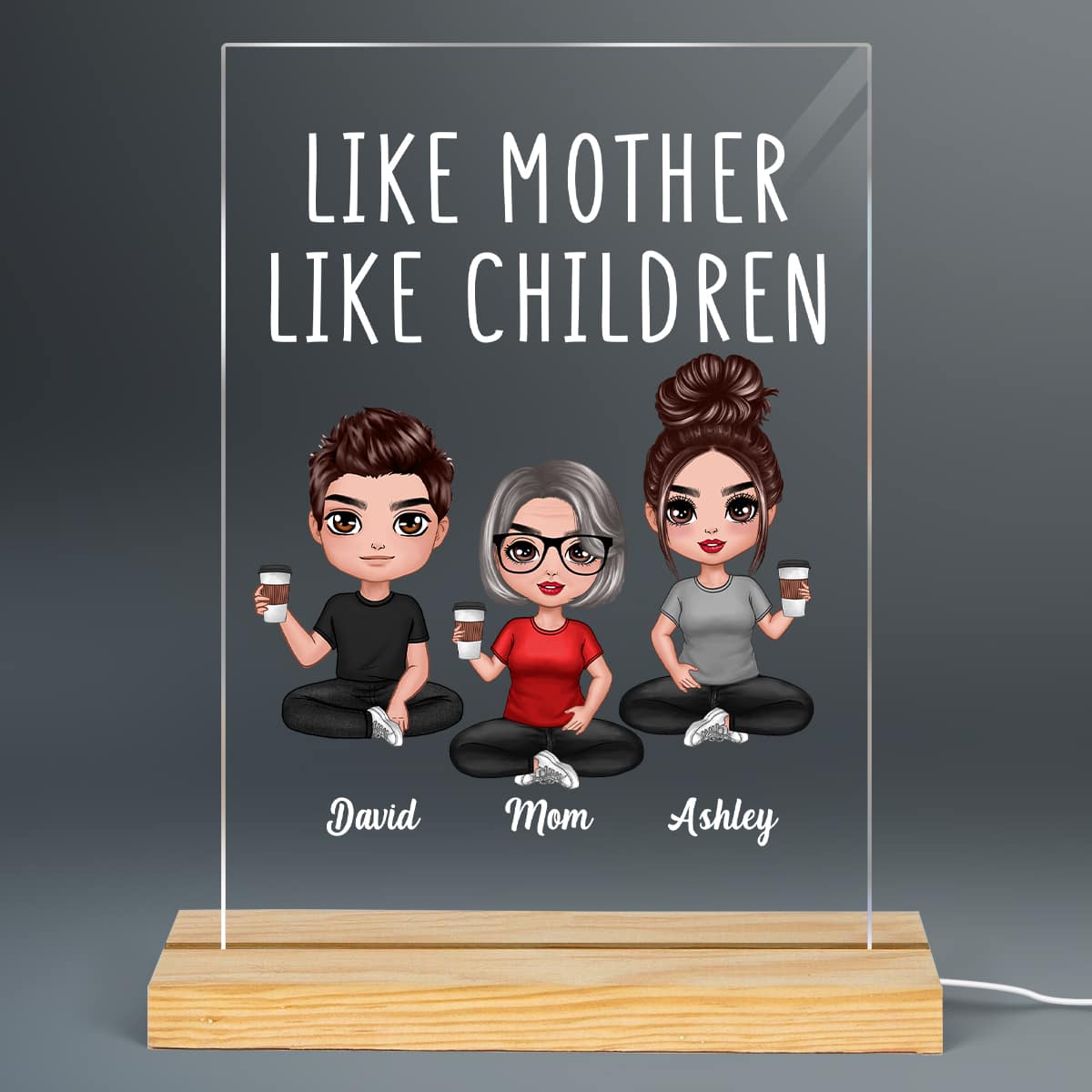 Like Mother Like Daughter Son Doll Mom And Daughters Sons Personalized Rectangle LED Night Light