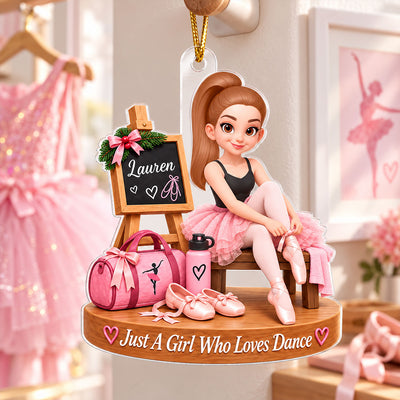 Custom Ballet Girl Name - Personalized Acrylic Ornament - Christmas Gift for Daughter, Granddaughter, Holiday Keepsake for Dancers