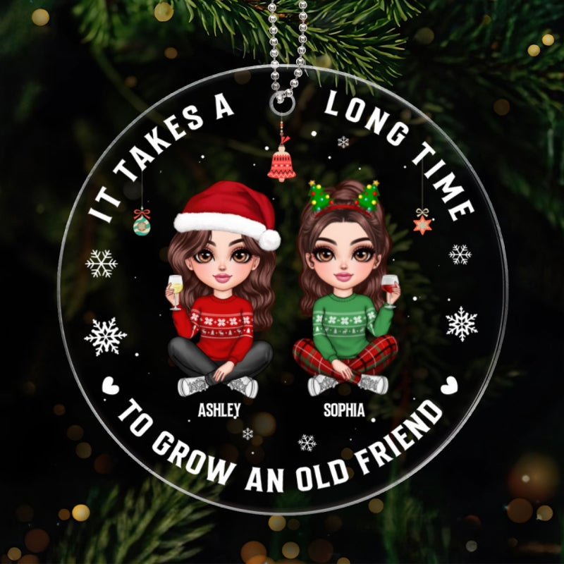Custom Best Friend Besties Sisters BFF Personalized Acrylic Ornament, Christmas Gift