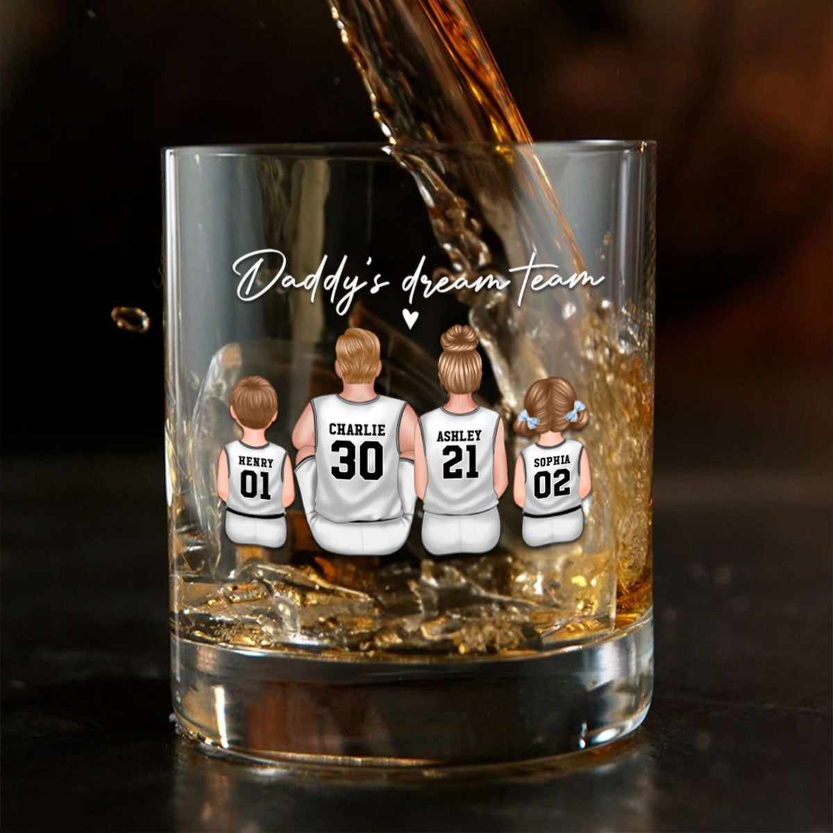 Basketball Dream Team Personalized Wine Glass Thoughtful Gift for Dad and Home Decor