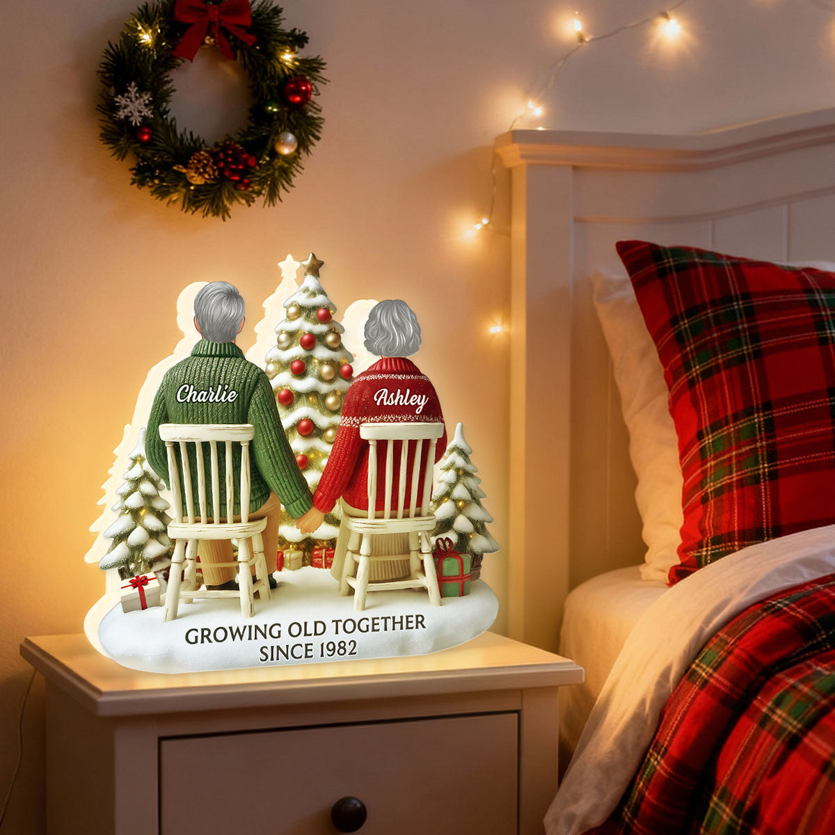 3D Effect Couple Growing Old Together - Personalized Light Box