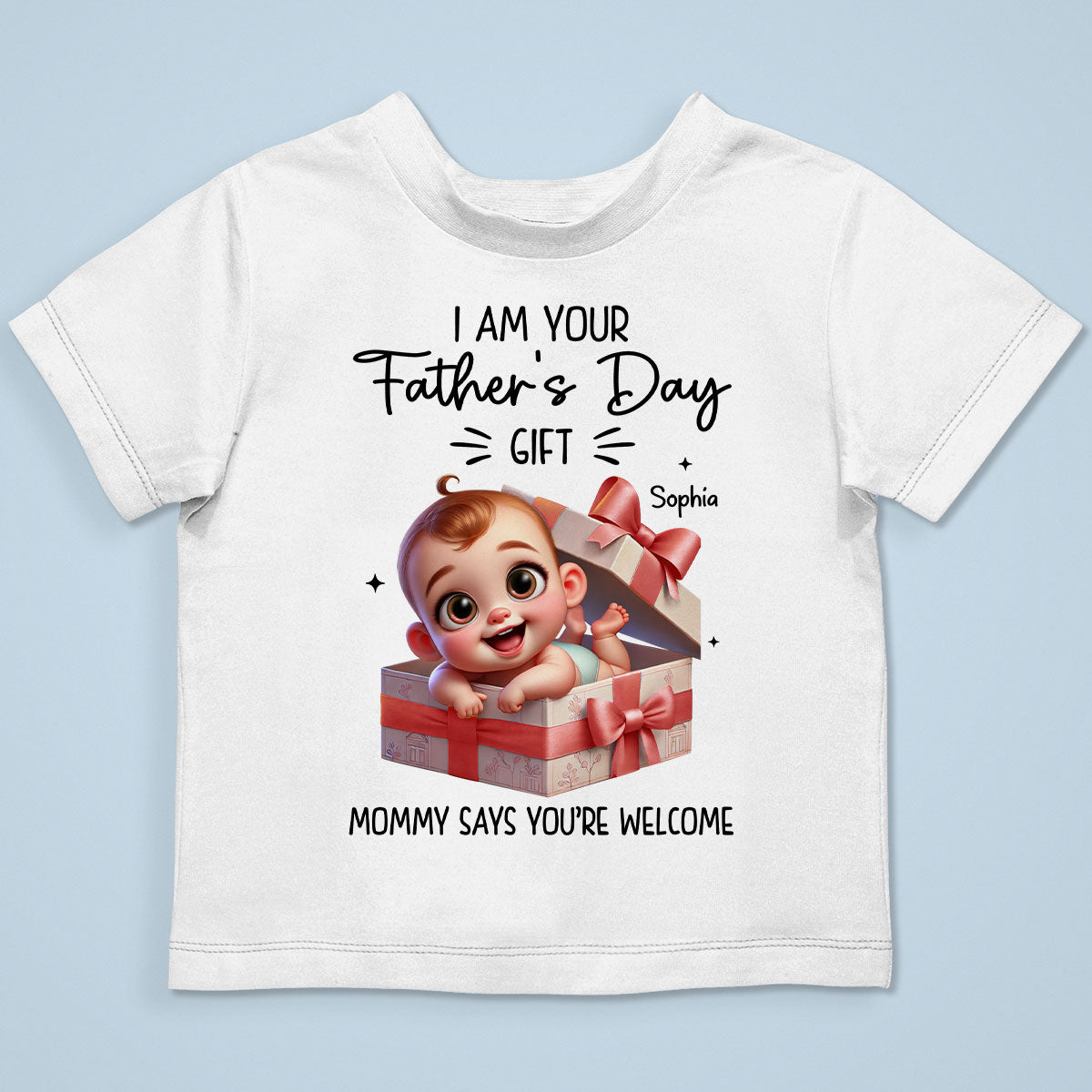 I'm Your Father's Day Gift Cute Baby In Gift Box Personalized Baby Onesie, Baby Shirt