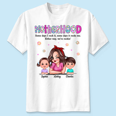 Rockin' Mother Hood Pretty Mom & Kids Personalized Shirt