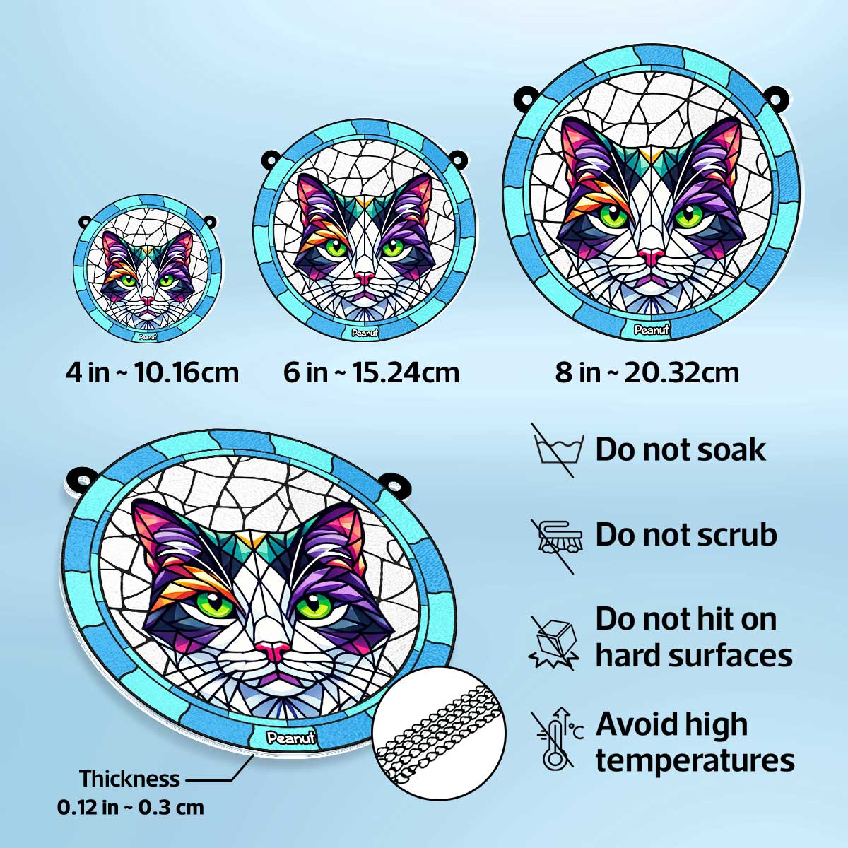 Custom Cat Memorial Personalized Acrylic Window Hanging , Sympathy Gift For Pet Owners, Pet Lovers