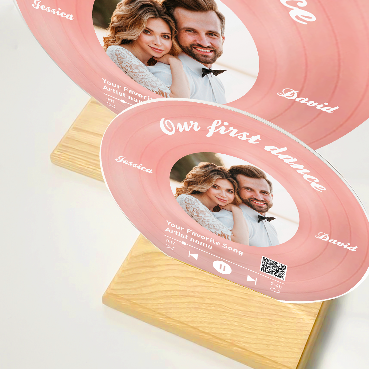 Couple Wedding Song Vinyl Photo Acrylic Song Plaque, Personalized Gift For Her, For Him, Heartfelt Wedding Gift, Anniversary Gift