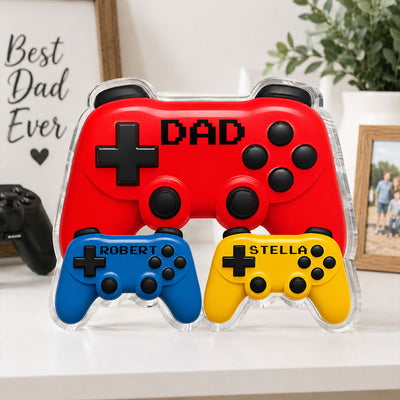 Gamer Dad Controllers - Personalized Acrylic Block Plaque - Father's Day Gift For Dad, Husband, Gamers