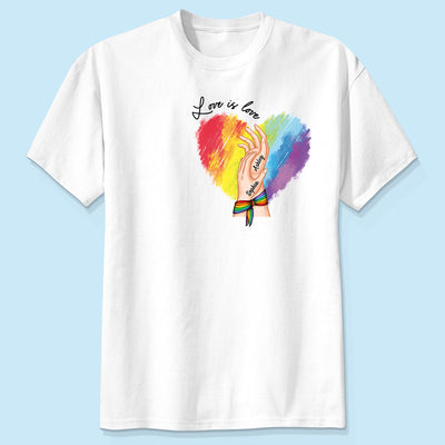 Love Is Love LGBTQ+ Hand In Hand Personalized Shirt