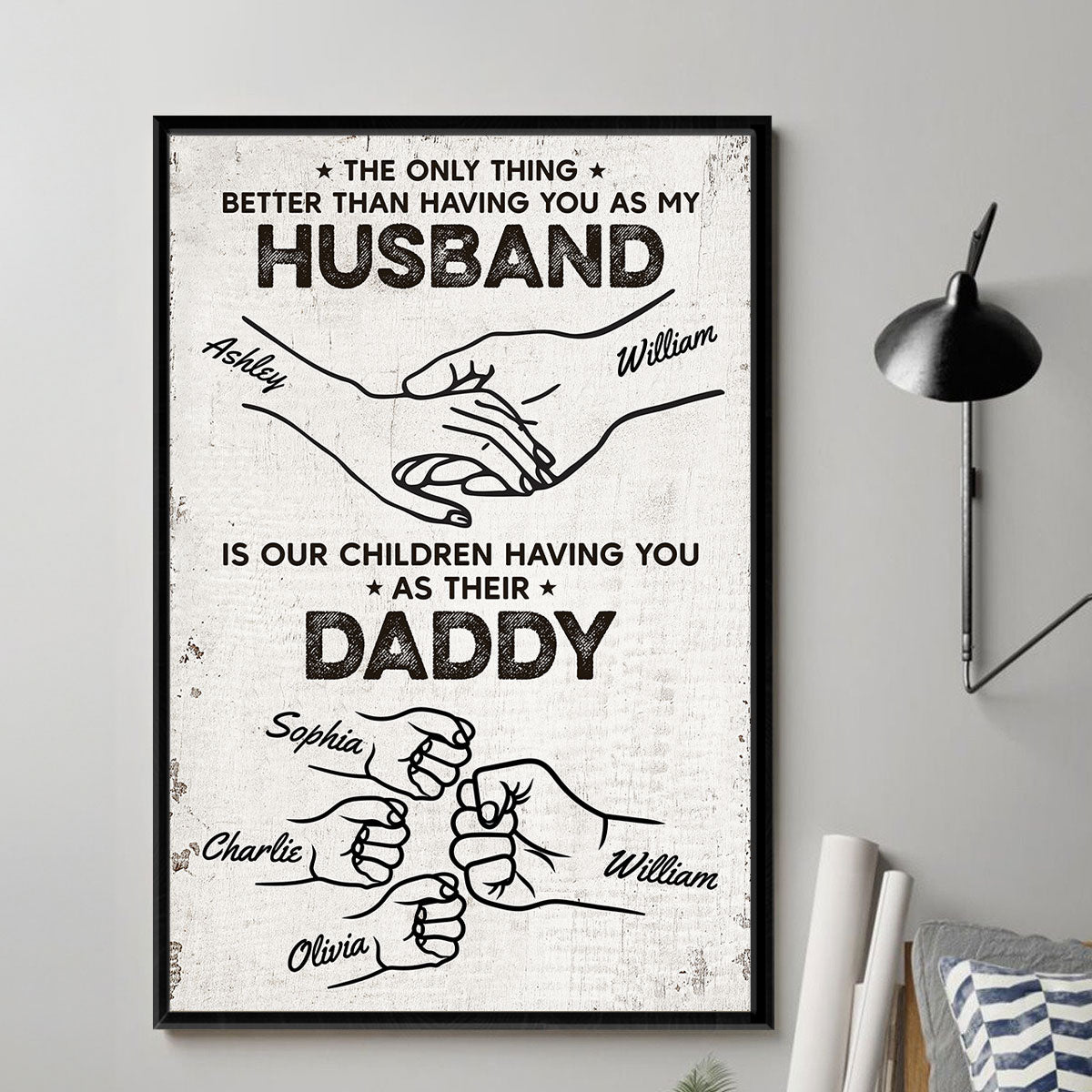 The Only Thing Having You As My Husband Fist Bump Outline Personalized Poster