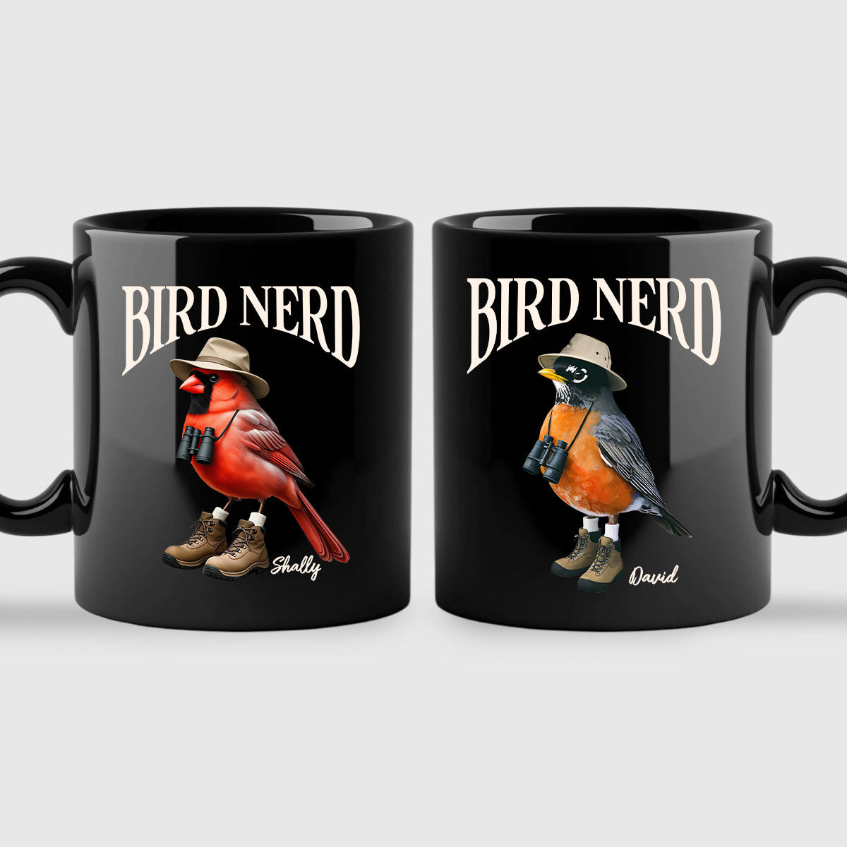 Bird Nerd Funny Bird Watcher, Bird Twitcher Gift for Bird Lover Personalized Black Mug
