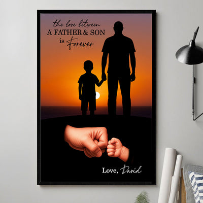 The Love Between a Father and His Daughter Son is Forever Personalized Poster, Father's Day Gift for Dad