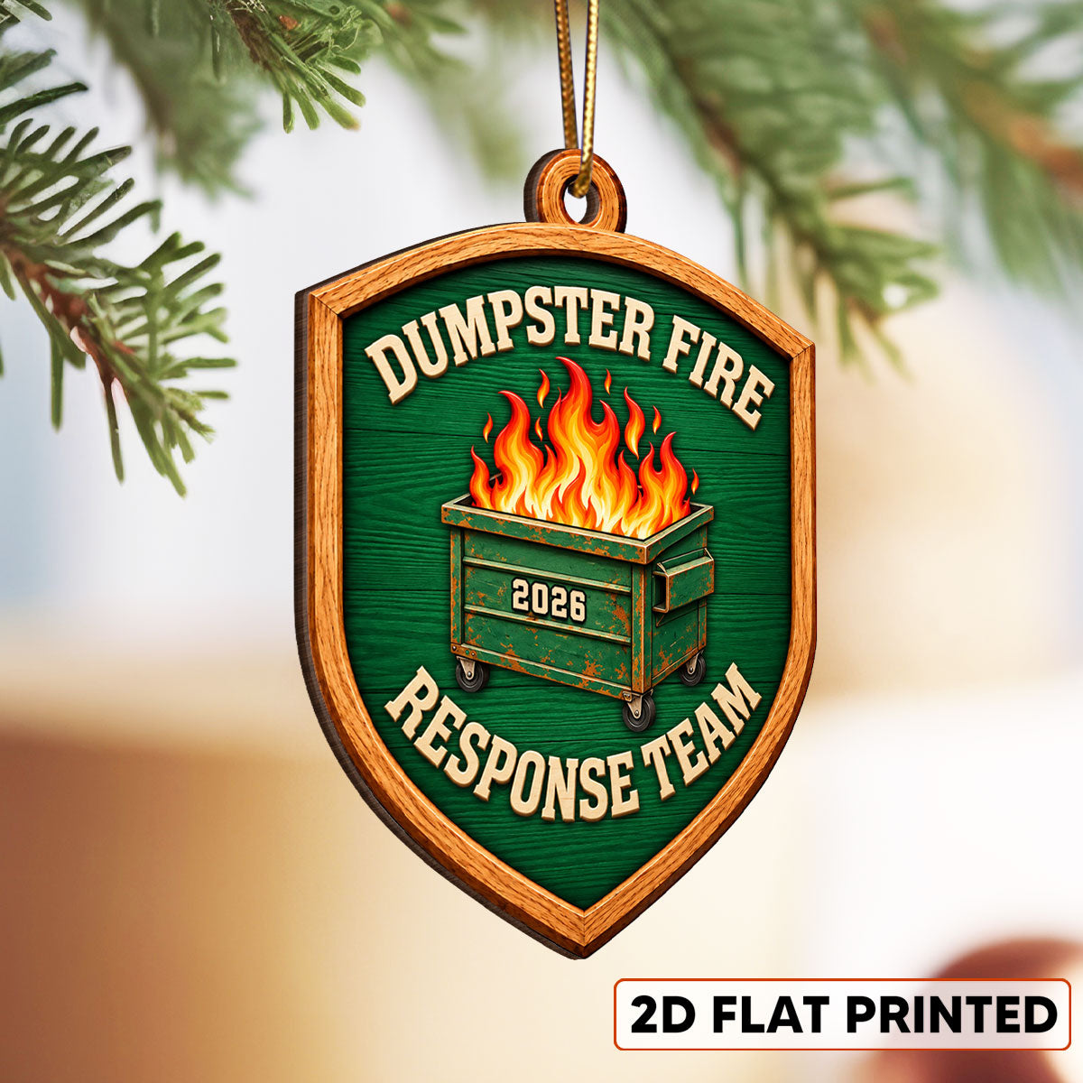 Dumpster Fire Response Team Official Members Custom Names Puzzle - Personalized Double-Sided Wooden Ornament