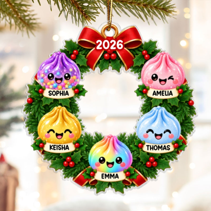 2026 Trending Dumpling Family - Personalized Acrylic Ornament - Christmas Gift, Keepsake For Kids, Teenagers, Family