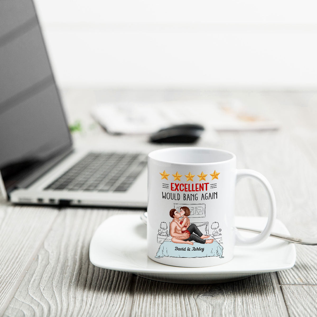 Five - Star Sexy Couple Kissing On Bed Personalized Mug