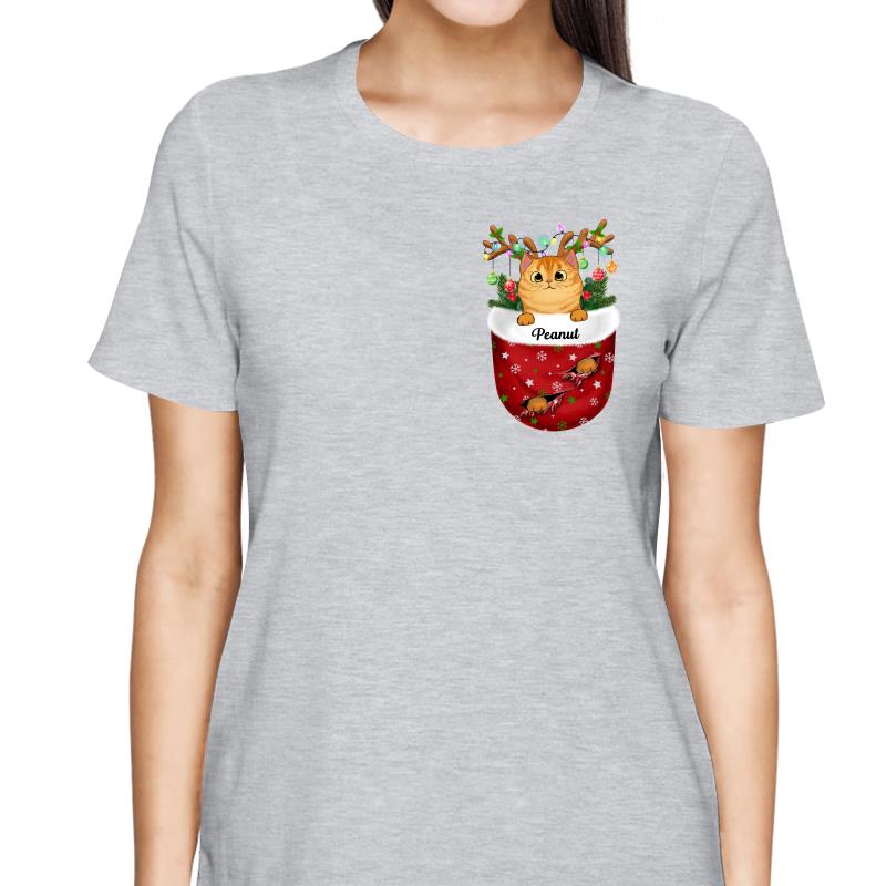 Fluffy Cats Pocket Christmas Personalized Shirt