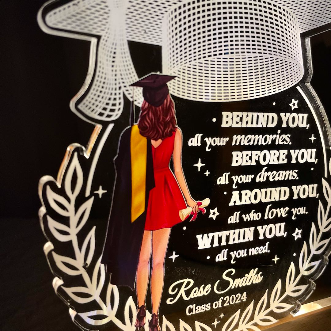 Behind You All Your Memories Graduation Gift - Personalized Acrylic LED Night Light