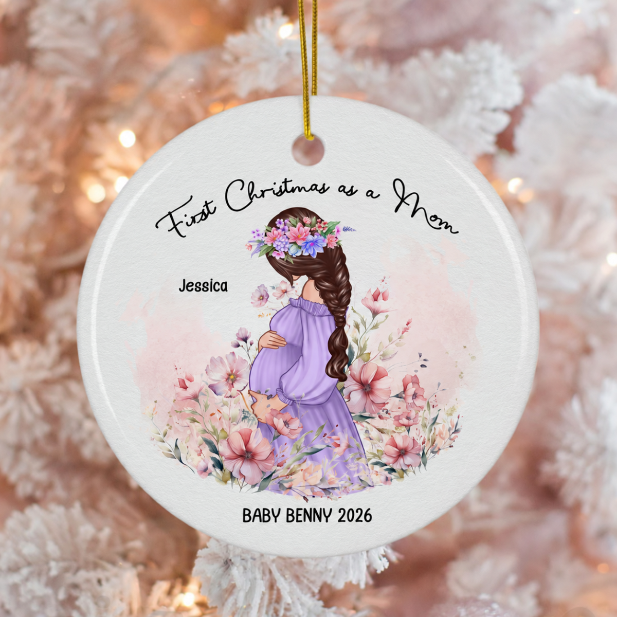 First Christmas as a Mom, Mom-to-Be Ornament, Baby Bumps first Christmas Gift