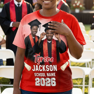 Class Of A 2026 2027 2028 2029 Graduate Custom Photo - Personalized Shirt - Family Matching Graduation Shirt, Graduation Party Gift, Senior Class of 2026