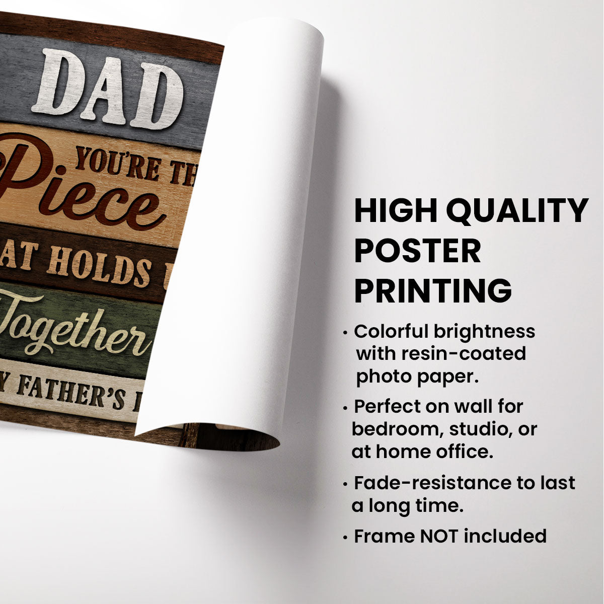 Colored Wood Pallet Dad You Are The Piece That Holds Us Together Crossword Puzzle Art Personalized Poster