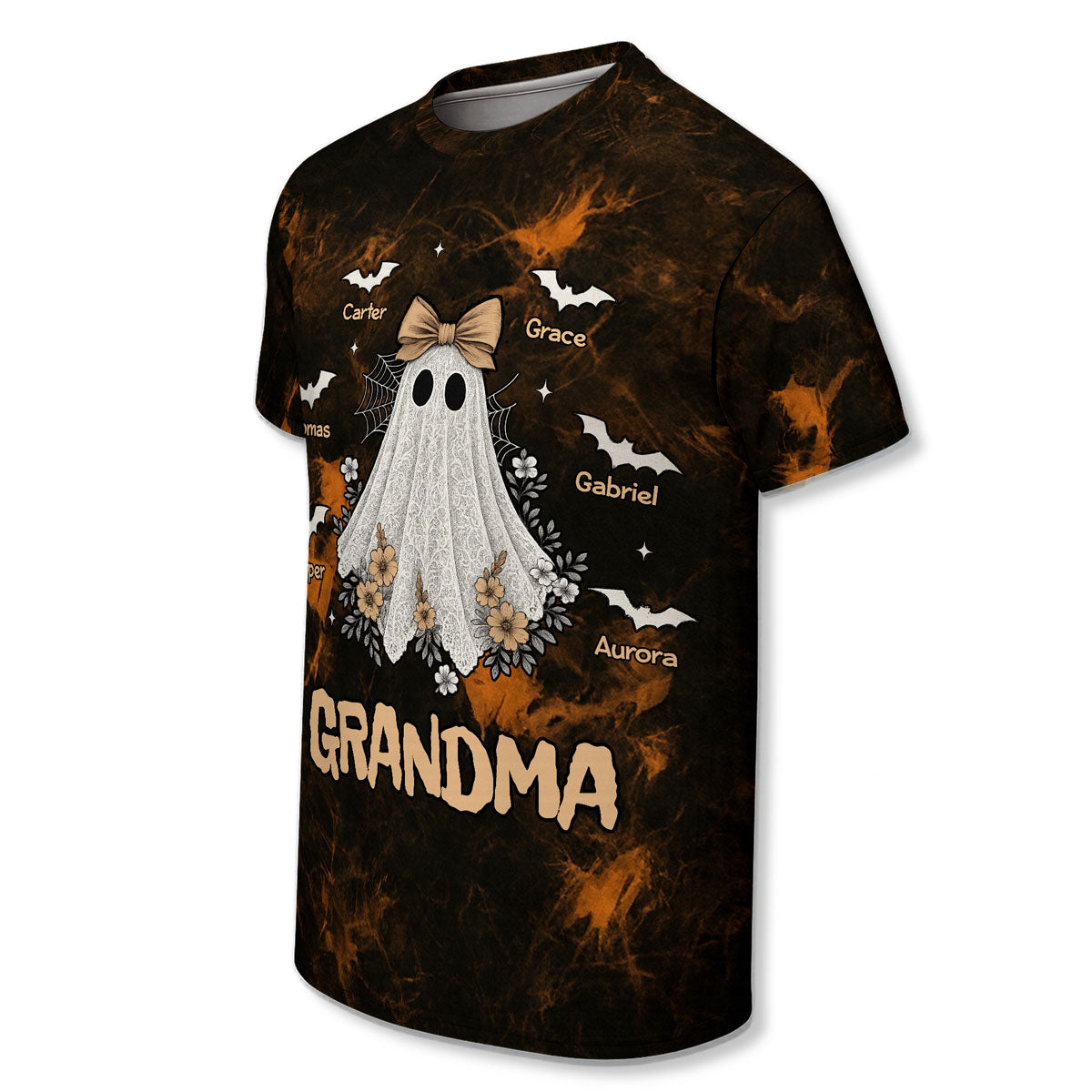Halloween Faux Lace Pattern Boo Grandma Personalized Shirt