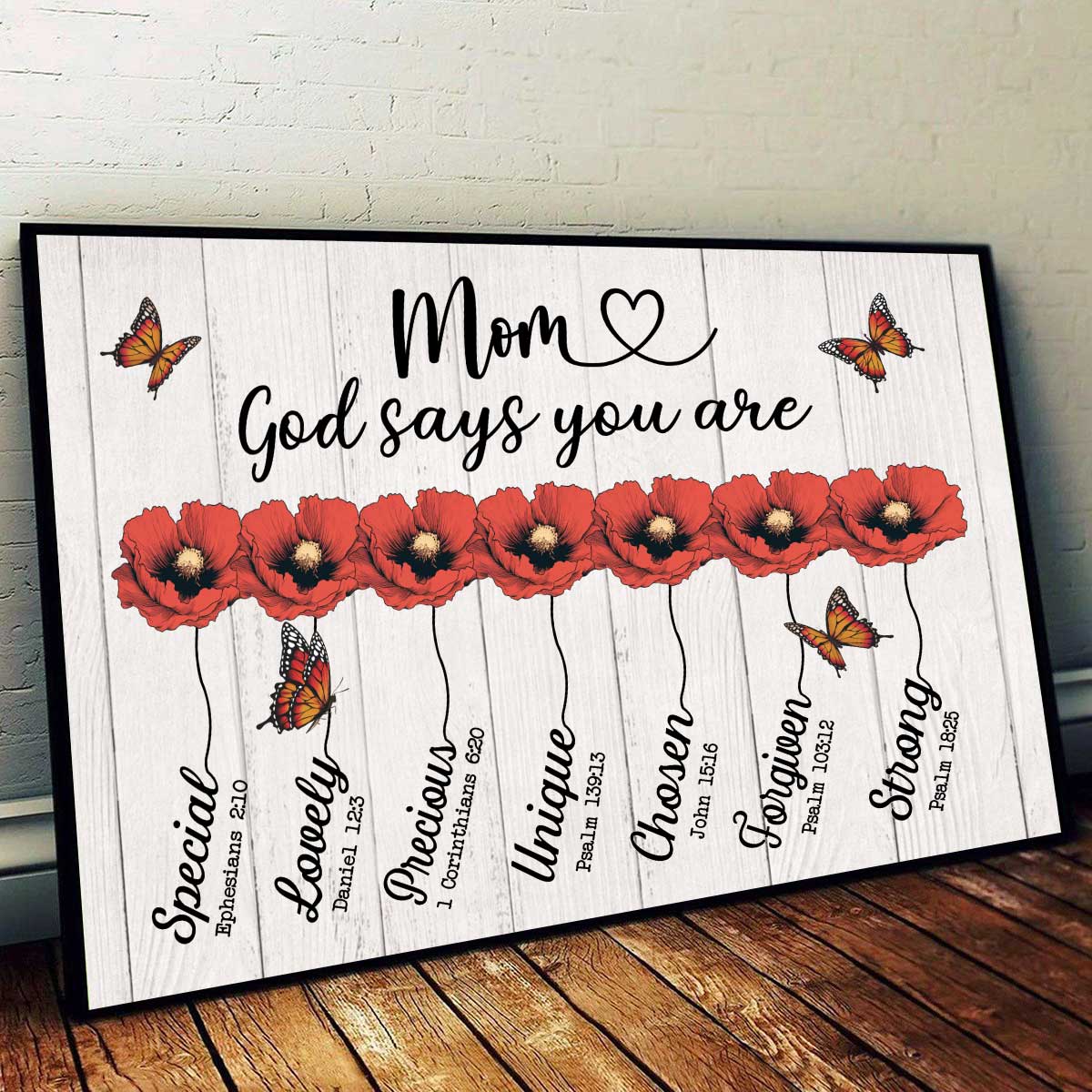 God Says You Are Gift For Mom Grandma Personalized Horizontal Poster