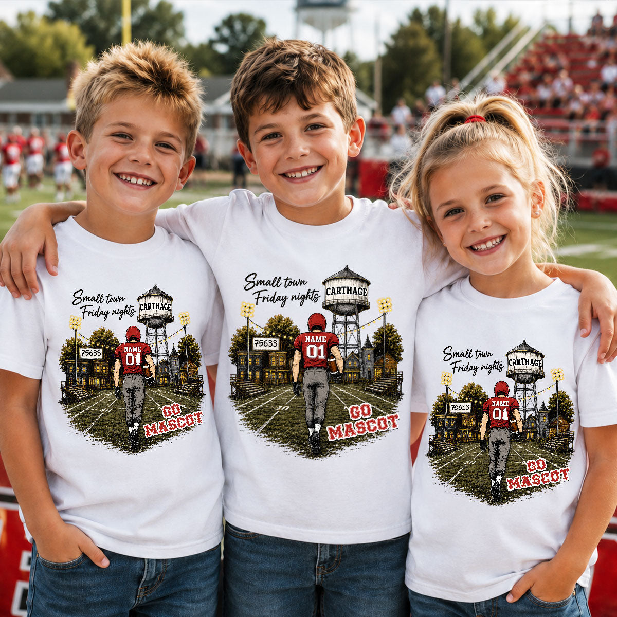 Custom Town Name & Zip Code - Personalized Shirt - Game Day Shirt for Football Mom, Football Mama