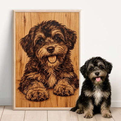 Custom Pet Portrait from Photo - Personalized Poster - Heartfelt Memory Sympathy Gift for Dog Cat Lovers
