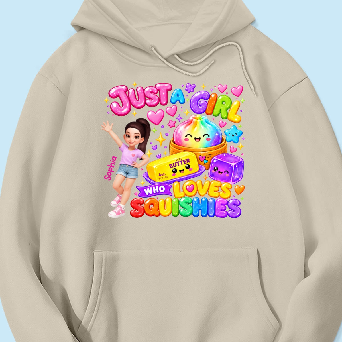 Just A Girl Who Loves Squishies - Personalized Shirt - Christmas Gift For Girl, Granddaughter, Daughter