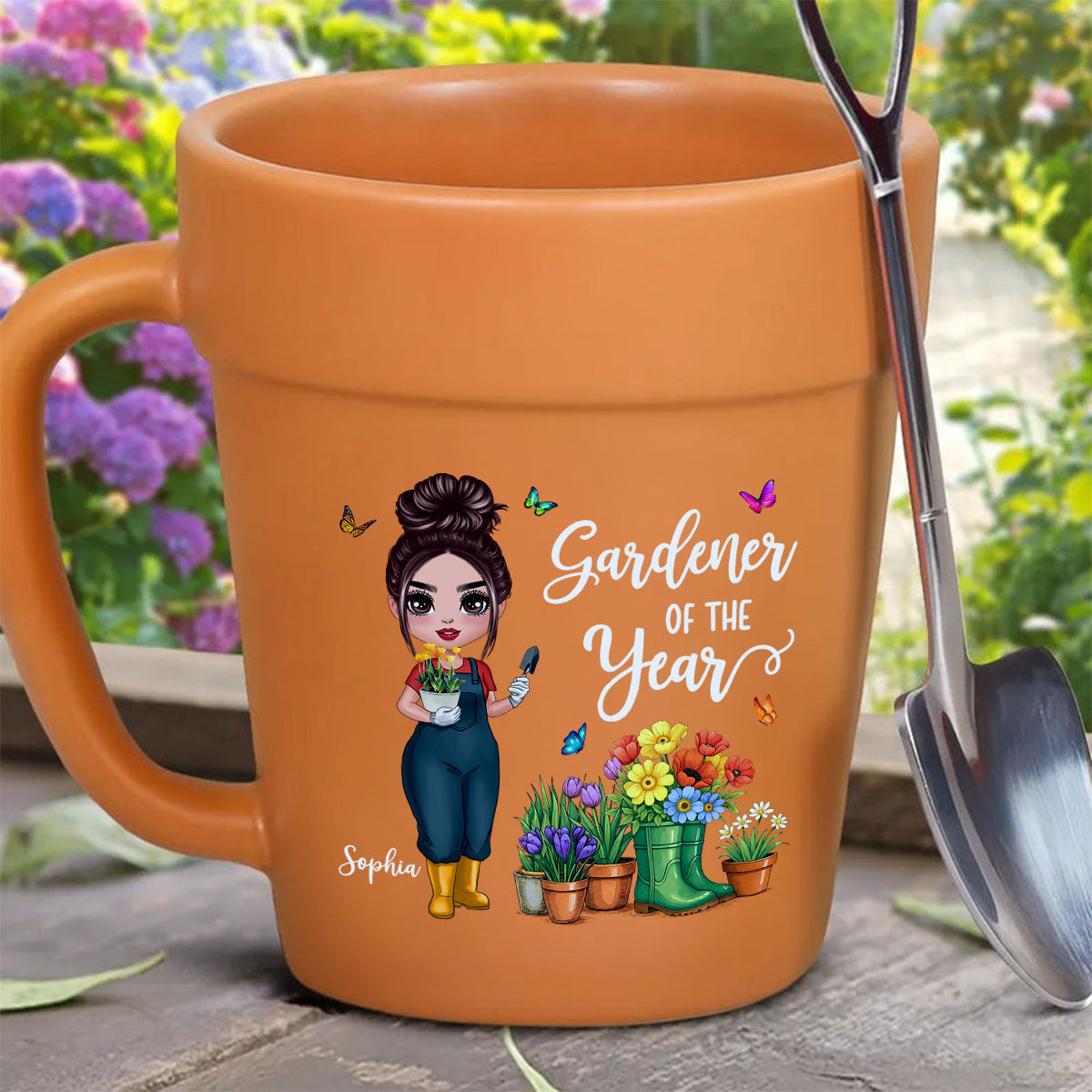 Gardener Of The Year Plant Lady Personalized Plant Pot Ceramic Mug