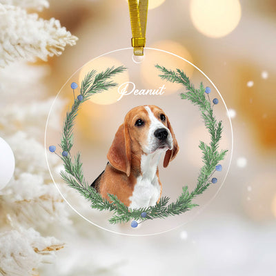 Personalized Pet Photo Acrylic Ornament, Custom Dog Cat Christmas Ornament, Christmas Gift For Dog Cat Pet Lovers