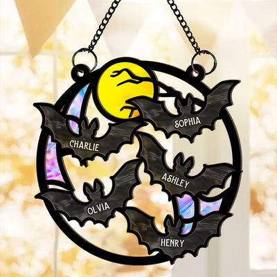Family Bats Personalized Suncatcher, Halloween Decoration