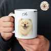 Custom Watercolor Portraits Using Pet Photo Personalized Mug, Gift for Dogs Cats Lovers, Pet Lover Gift
