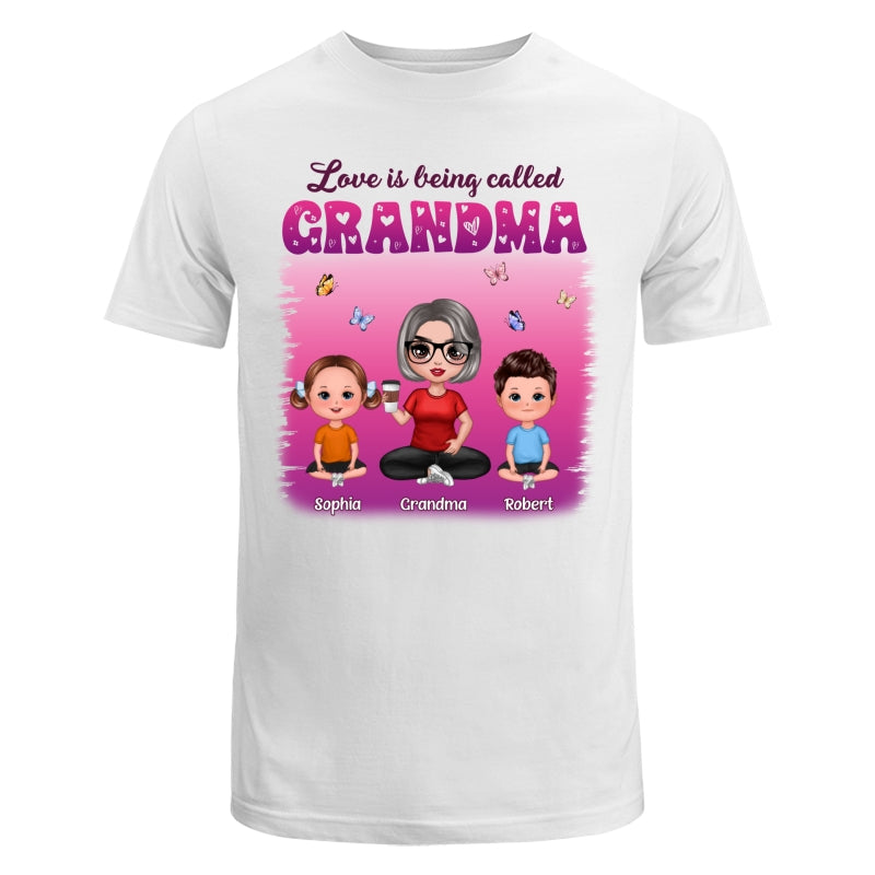 Colorful Love Is Being Call Grandma Sitting Kids Personalized Shirt