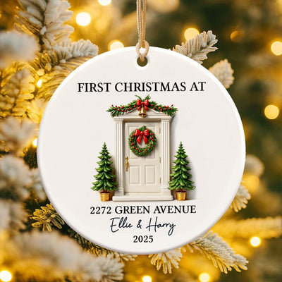 First Christmas New Home 3D Effect - Personalized Ceramic Ornament - New Home Decor